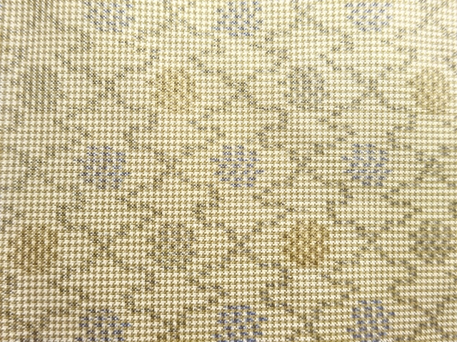 JAPANESE KIMONO / ANTIQUE MICHIYUKI COAT / SILK / OSHIMA TSUMUGI / WOVEN ABSTRACT PATTERN